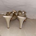 Bebe Italian Leather Gold Heels Photo 4