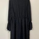 Fourteenth Place Women’s V-Neck Tie Midi Long Sleeve Dress Black Size Large NWT Photo 7