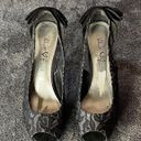 Velvet Heart black/silver lace heels with bow ( 6.5 ) Photo 1