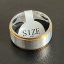 Edge 8mm gold  silver titanium ring size 7 Photo 5