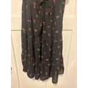 Bloomchic Black Midi Dress With Cherry Print Gathered Bustline Women’s Size 12 Photo 3