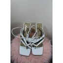 EGO  White Patent Lace Up Strappy Square Toe Sculptured Heel size 8 Photo 3