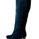 Joie Like New  Caviar Black Suede Tall Heeled Boots With Stitching detail round Photo 0