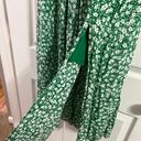 Amazon Boratat Green White Floral Off Shoulder Slit Maxi Dress Photo 5