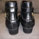 Unisa  black leather ankle Boots, gold colored buckle, zipper side Photo 4