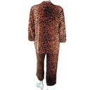 Natori  Womens Size L Pajama Set Animal Print Matching Top And Pants Stretch Photo 6