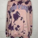 Mighty fine  Good Vibes Pink Purple Tie Dye Crew neck Sweatshirt Sz L Photo 0