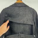 Tahari Wrap Coat Soft Faux Suede Black Belted Trench Women’s Small Photo 9