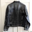 ALLSAINTS  Womens Washed Black Bloom Frayed-collar Denim Jacket 8 NEW Photo 1