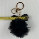 Poof Black Soft Pom Pom With Rhinestones Bow Keychain  Photo 4