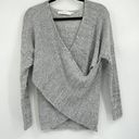 ASTR  The Label Gray Surplice Wrap Front Sweater Size Medium M Photo 0