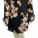 ASTR  The Label Women’s Medium Belle Sleeve Floral Flower Print Black Mini Dress Photo 6