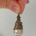 American Vintage Vintage “Hesper” Wire Wrapped Pearl Pendant Charm Bohemian Mermaidcore Silver Jewelry Photo 0