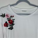 Abound White Rose Embroidered Blouse Size Medium NWT Photo 2