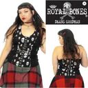 Royal Bones  Sz XXL Halter Top Skull Print Corset Bustier Vtg Horsebit Harness Photo 1