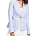 Talbots Talbot Linen Lightweight Seersucker Striped Blazer Womens Size 4 Photo 2