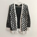 Michael Kors MICHAEL  Black White Polka Dot Gold Button Down Cardigan Sweater M Photo 1