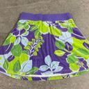 Moda International Purple Green Mini Velvet Floral Graphic Skirt Photo 2