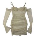 None No Brand - Off Shoulder Mini Dress in Cream Photo 0