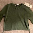 ZARA Green Crop Top Sweater  Photo 2