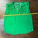 Joie Shirt Green Ruffle Flutter Sleeveless Silk Blouse Plus Size 1X Photo 5