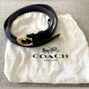 Coach NWOT  Gold Tone Signature Buckle Belt 18mm Black Leather Women’s Size Small Photo 1