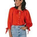 Cleobella  Ryan Blouse in Cherry Red Size Medium New Photo 0