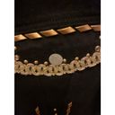 Cache Women's vintage  Black Denim Jacket With Gold Embellishment Size M Photo 3