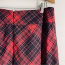 Talbots  Wool Midi Skirt Plaid 90s Red Black size 8 Photo 3