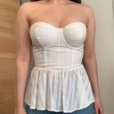 Guess White Strapless Peplum Bustier Corset Photo 4