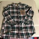 MarleyLilly  Monogrammed Plaid Layering Tunic button up shirt Sz Sm EUC Photo 1