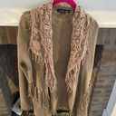 Double Zero  Fringe Bohemian Open Front Cardigan size medium Photo 0