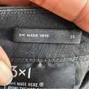 3x1  NYC | Black Straight Leg Raw Hem Denim Jeans Sz 25 Photo 6