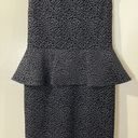 Alice + Olivia  Victoria Peplum Dress Size 2 Navy Leopard Velvet Cocktail Party Photo 2