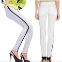 Rag and Bone  for Intermix Zipper Capri White Jeans Black Tuxedo Stripe Size 26 Photo 1