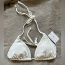 ANDIE NWT  Swim The String Bikini Top in Eyelet Embroidered Coconut, Size L Photo 1