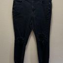 American Eagle  Black Distressed High Rise Jeggings Denim Jeans Plus Size 18 Photo 2