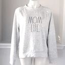 Rae Dunn  Sweatshirt “MOM LIFE” Heather Grey Long Sleeve Loungewear Size L NWT Photo 0