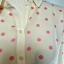 Hinge  Long Sleeve Cream & Pink Polka Dot Button Up Blouse Photo 2