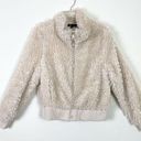 ZARA  TRF Ivory Cream Faux Fur Cropped Zip Up Sherpa Teddy Bomber Jacket Size S Photo 0