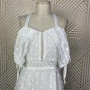 LIONESS  Cross Back Layered Folk Midaxi Dress in White Boho Size US Small Photo 3