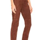 L'Academie  Brown Suede Leather Pants Size SMALL Tapered Designer Revolve NEW Photo 1