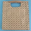 Anthropologie Deux Lux Cara Foldover Braided Tan Metallic Woven Clutch Photo 7