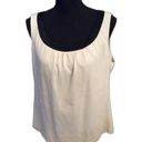 St. John  Large L Silk Tank Top Ivory Chiffon Sleeveless Camisole VNC Photo 0