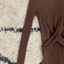 ZARA Brown Ribbed Midi Belted Dress Photo 3