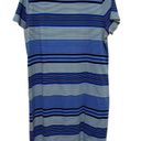 Talbots Shirt Dress Summer Cotton Knit Size Medium Blue Nautical Stripe Photo 8