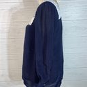 Nanette Lepore Navy Blue White Lace Blouse Top 3/4 Puff Sleeve Square Neck S Photo 2