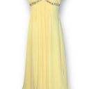 Cache Vintage  Dress Yellow Convertible Strap Jewel Open Bow Detail Back Maxi Photo 15