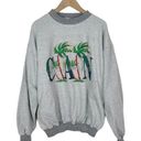 Vintage 90s Cancun Paradise Sweatshirt 100% Cotton in Gray Stripe Size Medium Photo 0