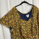 Unique Vintage  Navy Blue&Yellow Floral Tie Front 1940’s Swing Midi Dress Sz.5x Photo 4